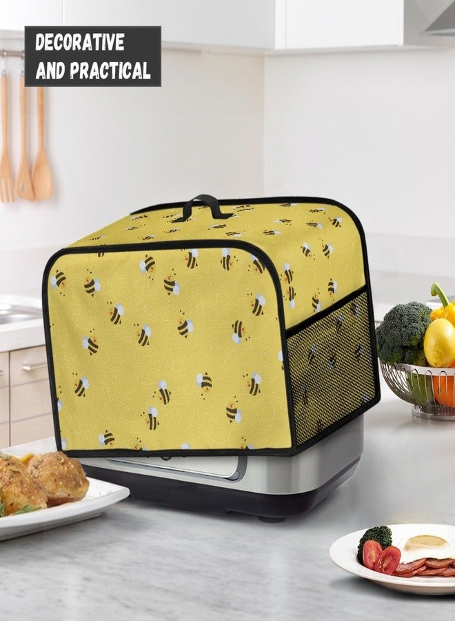 GLENLCWE Bee Print Dust Cover Compatible with Crock Pot 6-8 Quart Oval Slow Cooker,Polyester Slow Cooker Cover Appliance Protector Washable - Image 3